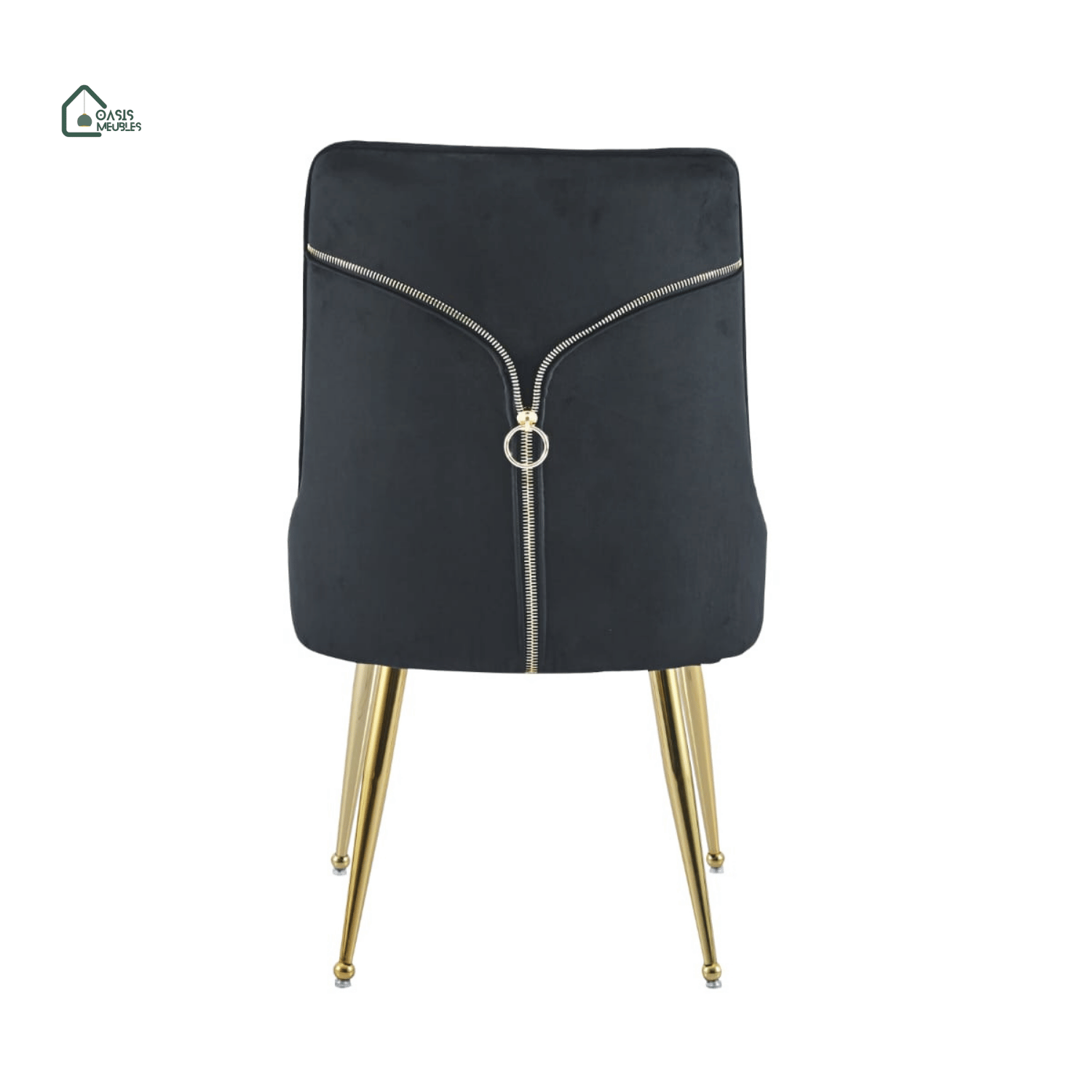Chaise Zip Gold Velours Noir