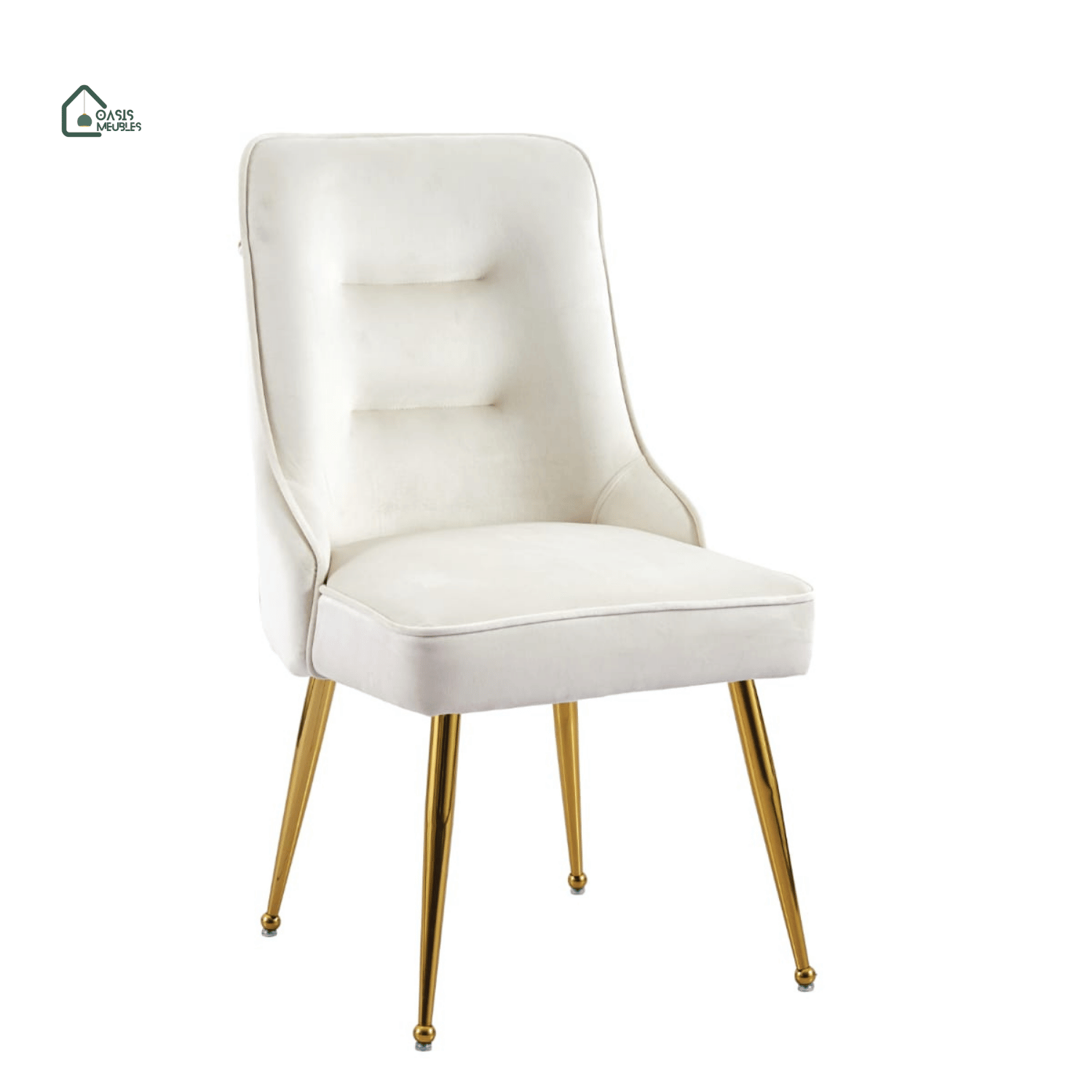 Chaise Zip Gold Velours Beige